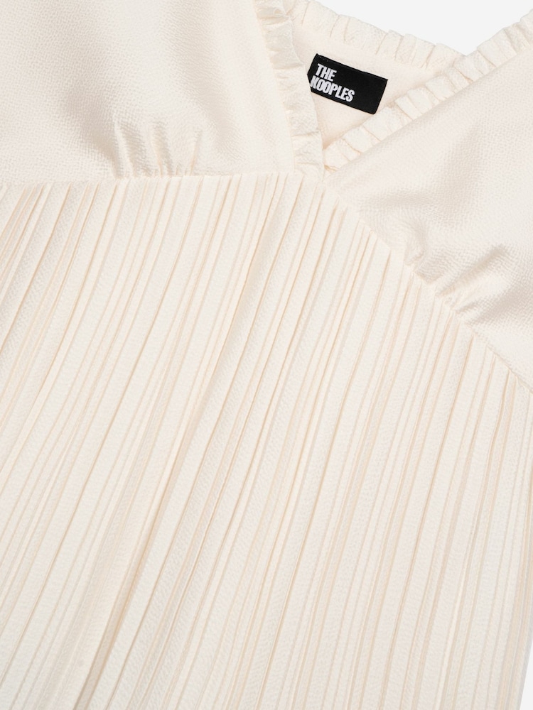 The Kooples Natural V-Neck Pleated Cami Vest Top - Image 6 of 6