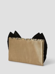 Monsoon Gold Bella Bow Embellished Clutch Bag - Image 2 of 5