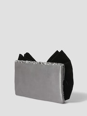 Monsoon Silver Bella Bow Embellished Clutch Bag - Image 2 of 4