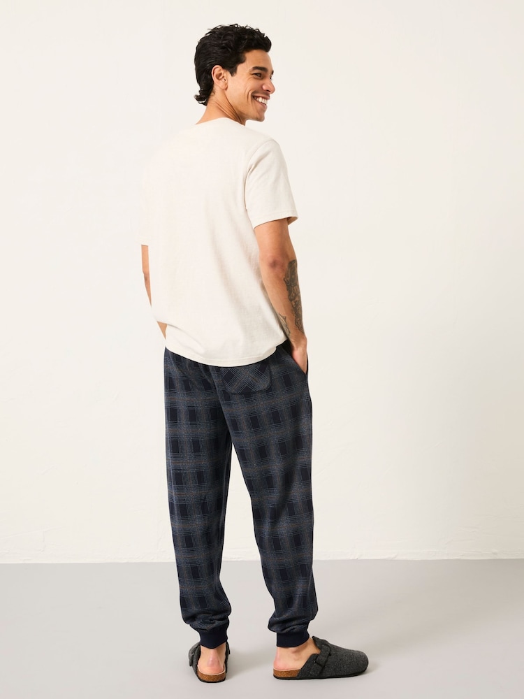 FatFace Kemble Navy Check Cuffed Pyjama Bottoms - Image 2 of 5