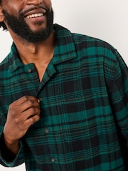 FatFace Samphrey Dark Green Check Pyjama Shirt - Image 4 of 6