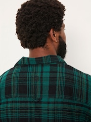 FatFace Samphrey Dark Green Check Pyjama Shirt - Image 5 of 6