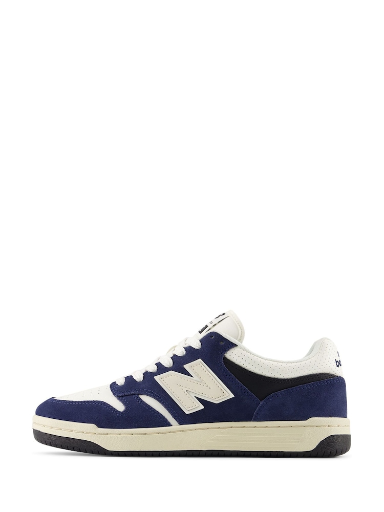 New Balance Blue/Ecru Mens 480 Trainers - Image 2 of 4