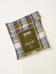 FatFace Beale Khaki Green Check Pyjama Set - Image 2 of 2