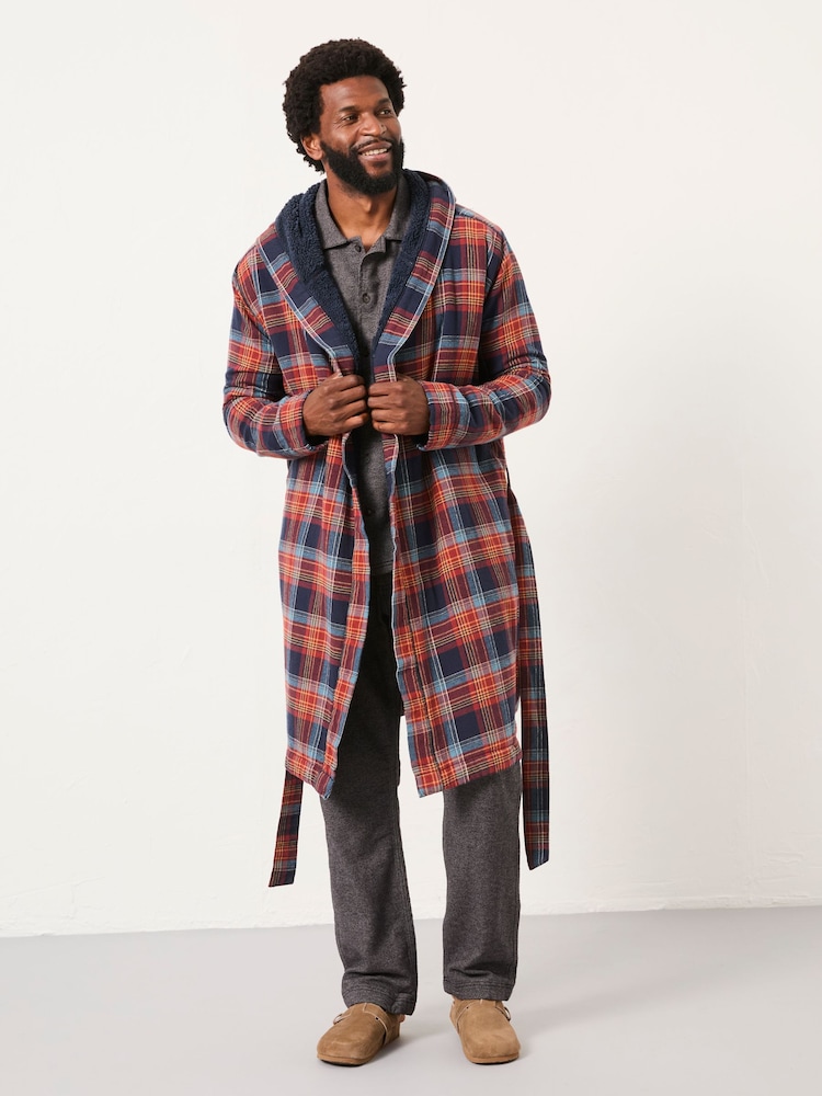FatFace Lomond Blue Check Robe - Image 1 of 6