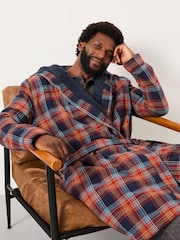 FatFace Lomond Blue Check Robe - Image 5 of 6