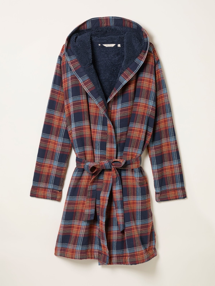 FatFace Lomond Blue Check Robe - Image 6 of 6