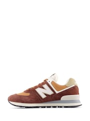 New Balance Tan Brown Mens 574 Trainers - Image 2 of 6