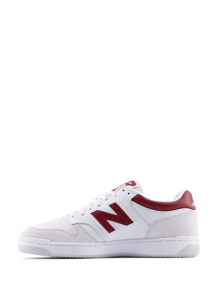 New Balance Cream/Red Mens 480 Trainers - Image 2 of 7