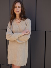 Natural - Threadbare V-Neck com Jumper Dress - Imagem 2 de 4