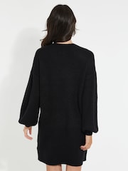 Threadbare Black Curve V-Neck Knitted Jumper Dress - Image 2 of 4