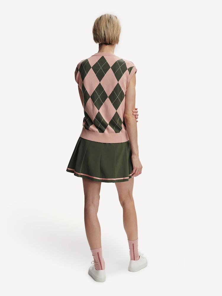 Varley Pink Avika Argyle Vest - Image 2 of 6 Varley Pink Avika Argyle Vest - Image 2 of 6