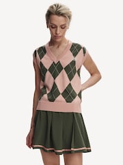 Varley Pink Avika Argyle Vest - Image 3 of 6