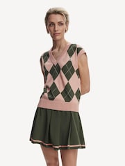 Varley Pink Avika Argyle Vest - Image 4 of 6
