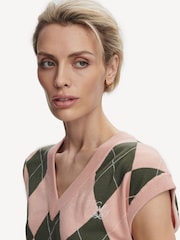 Varley Pink Avika Argyle Vest - Image 5 of 6