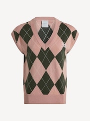 Varley Pink Avika Argyle Vest - Image 6 of 6
