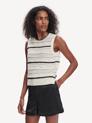 Varley White Athena Pointelle Knit Vest - Image 3 of 6