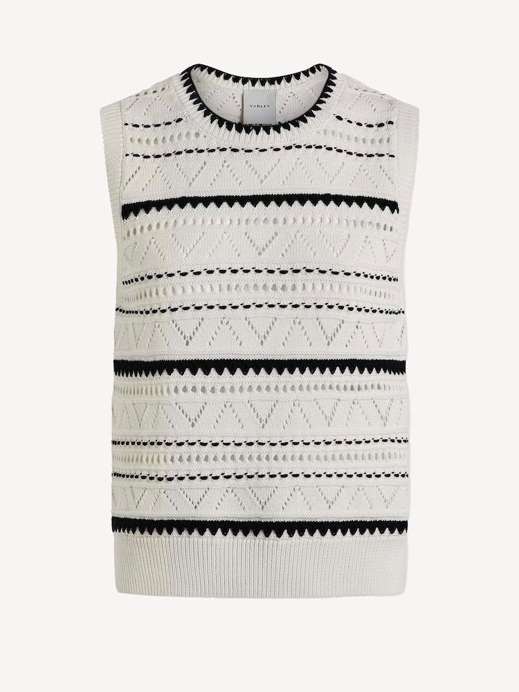 Varley White Athena Pointelle Knit Vest - Image 6 of 6 Varley White Athena Pointelle Knit Vest - Image 6 of 6