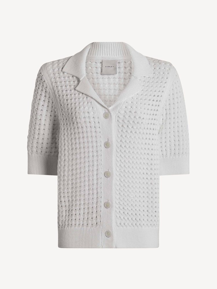 Varley White Ellie Knit Shirt - Image 6 of 6 Varley White Ellie Knit Shirt - Image 6 of 6