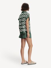 Varley Green Joelle Crochet Polo Top - Image 5 of 6