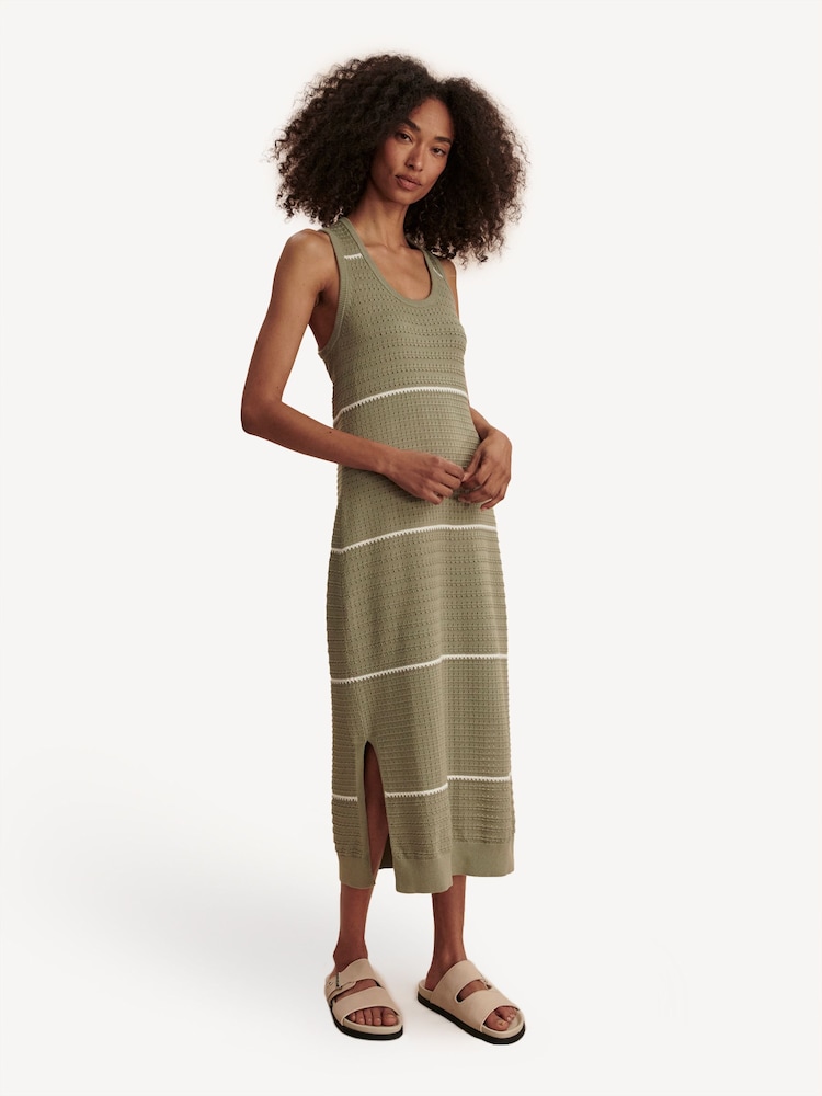 Varley Green Scott Scoop Neck Midi Dress - Image 2 of 4 Varley Green Scott Scoop Neck Midi Dress - Image 2 of 4