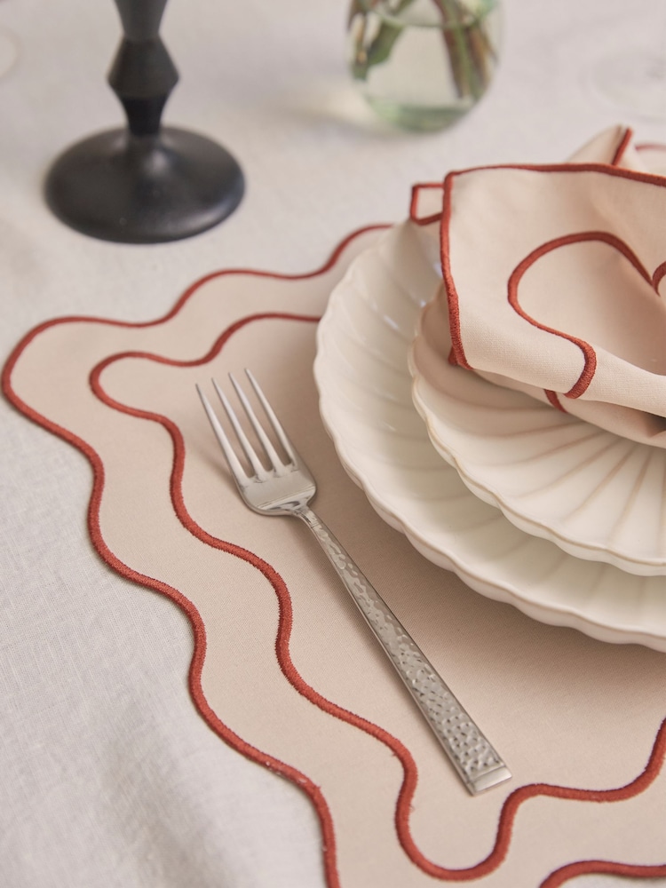 Sixty3 Styled Set of 4 Dusty Rose Placemats - Image 2 of 6