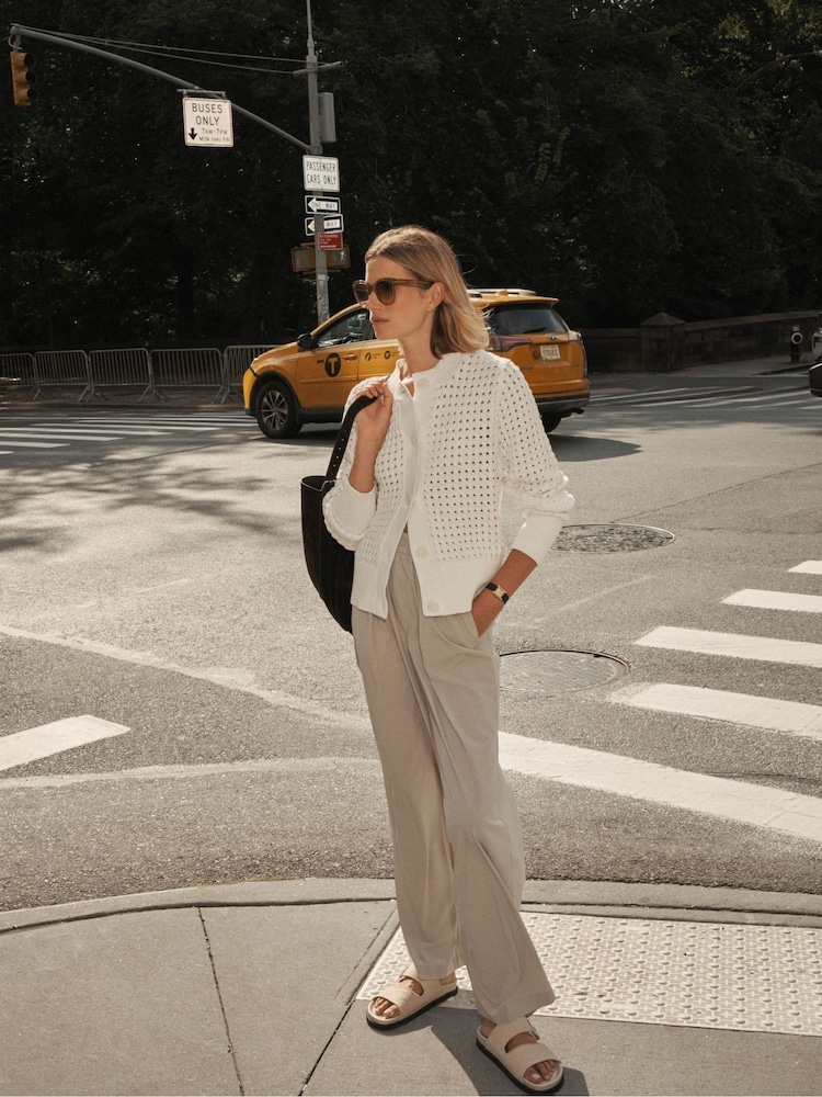 Varley Cream Kayson Wide Leg 32 Trousers - Image 2 of 8