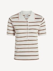 Varley White Faustine Button Neck Polo Shirt - Image 8 of 8