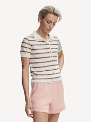 Varley White Faustine Button Neck Polo Shirt - Image 6 of 8