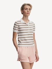 Varley White Faustine Button Neck Polo Shirt - Image 7 of 8