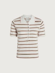 Varley White Faustine Button Neck Polo Shirt - Image 8 of 8