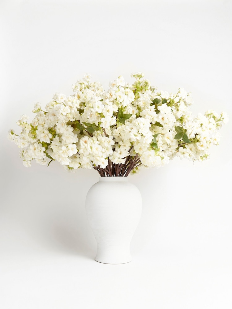 Sixty3 Styled White Elena Vase - Image 5 of 5 Sixty3 Styled White Elena Vase - Image 5 of 5