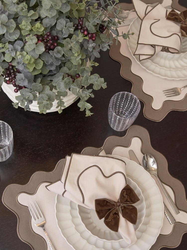 Sixty3 Styled Set of 4 Mocha Napkins - Image 1 of 5