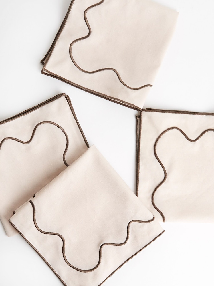 Sixty3 Styled Set of 4 Mocha Napkins - Image 5 of 5