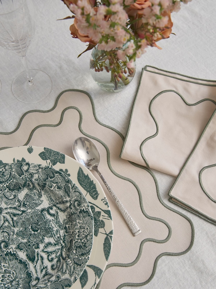 Sixty3 Styled Set of 4 Sage Napkins - Image 2 of 6
