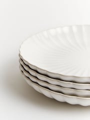 Sixty3 Styled Ombre White Set of 4 Daphne Dinner Plates - Image 6 of 6