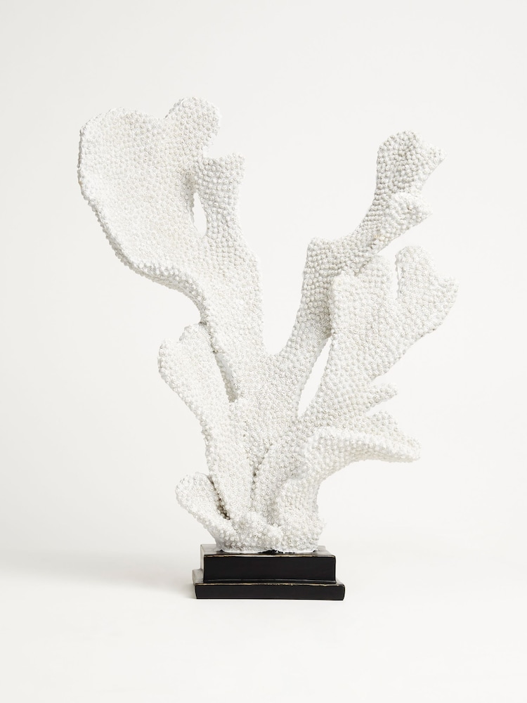 Sixty3 Styled White and Bronze Coral on Black Base Ornament - Image 2 of 3
