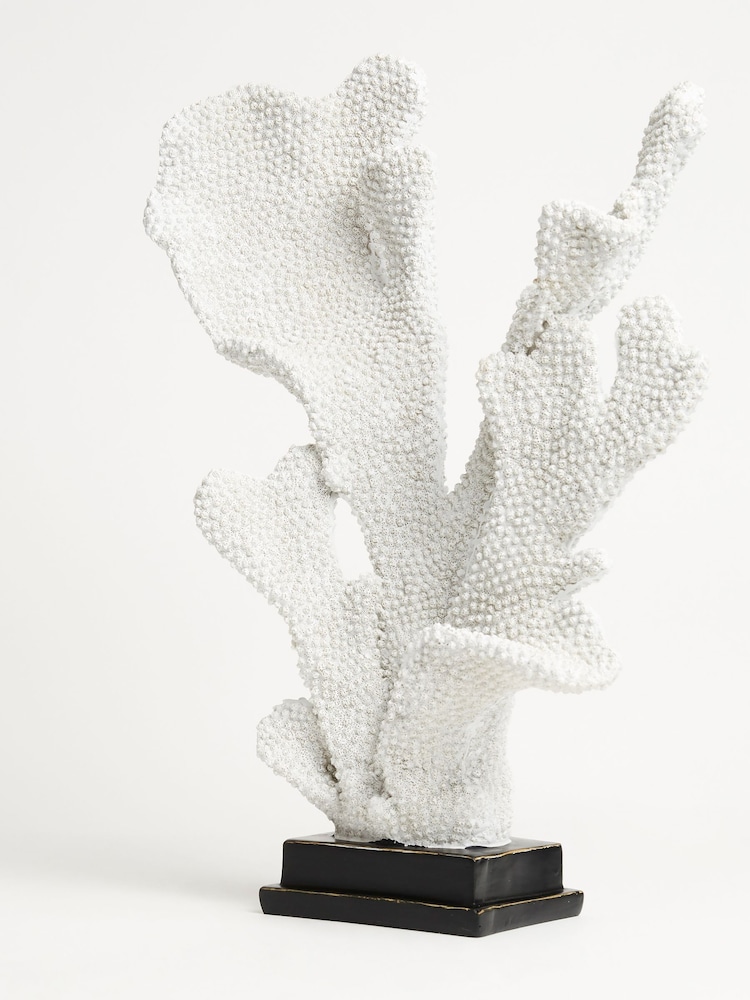 Sixty3 Styled White and Bronze Coral on Black Base Ornament - Image 3 of 3