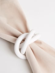 Sixty3 Styled White Set of 4 Thalia Napkin Rings - Image 6 of 6