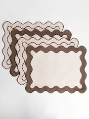 Sixty3 Styled Set of 4 Mocha Placemats - Image 4 of 6