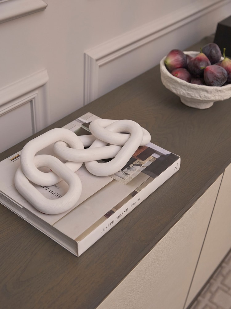 Sixty3 Styled Whitewash Octavia Chain Ornament - Image 1 of 5