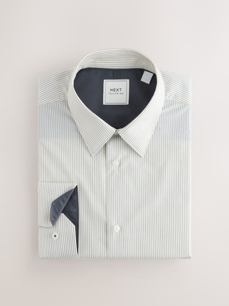 Grey Regular Fit Easy Care Single Cuff Smart Shirts 3 Pack - Image 2 of 6