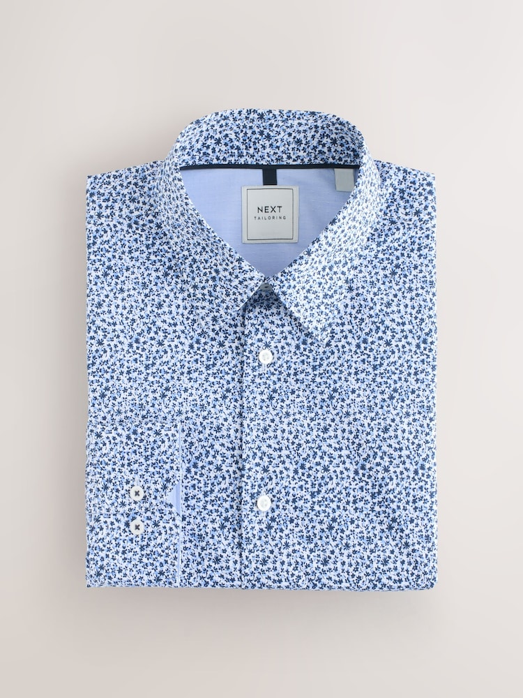 Blue Regular Fit Easy Care Single Cuff Smart Shirts 3 Pack - Image 2 of 13