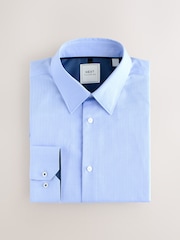 Blue Regular Fit Easy Care Single Cuff Smart Shirts 3 Pack - Image 3 of 13