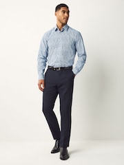 Blue Regular Fit Easy Care Single Cuff Smart Shirts 3 Pack - Image 5 of 13