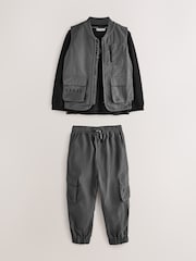 Baker by Ted Baker Black Gilet T-Shirt and Trousers Set - صورة 12 من 28
