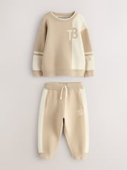 Baker by Ted Baker Colourblock Knitted Sweatshirt and Joggers Set - Image 1 of 7