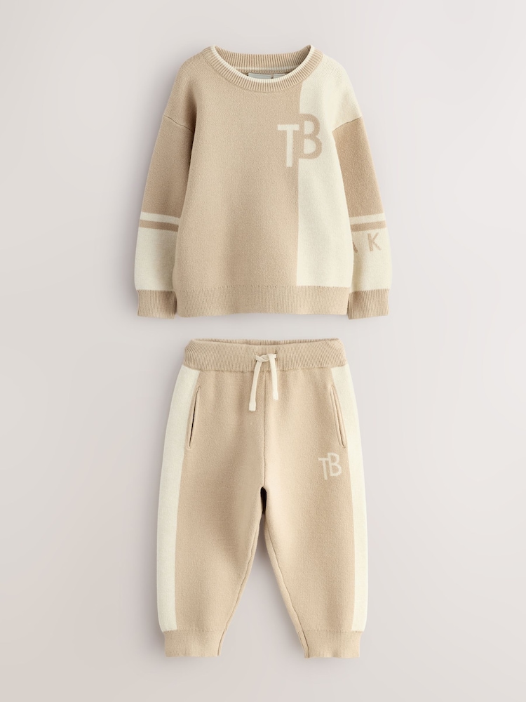 Baker by Ted Baker Colourblock Knitted Sweatshirt and Joggers Set - Image 1 of 7