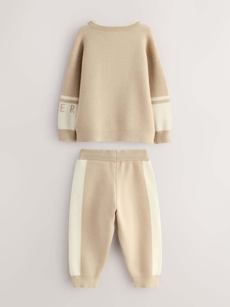 Baker by Ted Baker Colourblock Knitted Sweatshirt and Joggers Set - Image 2 of 7
