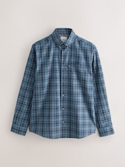 Blue Tonal Check Regular Fit Easy Iron Button Down Oxford Shirt - Image 1 of 1